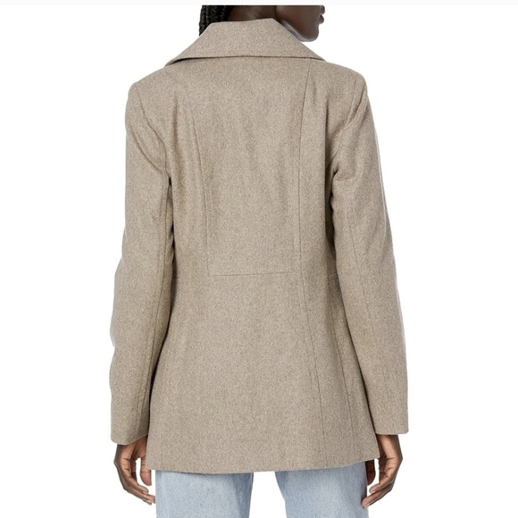 London Fog - Taupe Double Breasted Peacoat With Scarf #1092 - Picture 2 of 7